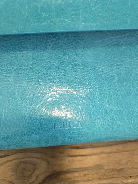 Furla teal leather clutch , Handbag Leather Made In Italy - Picture 6 of 13
